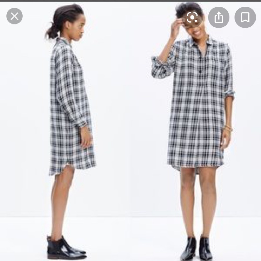 Madewell plaid dress.